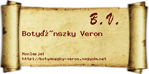 Botyánszky Veron névjegykártya